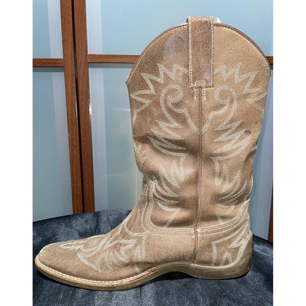 Roper Womens Brown Leather Oil Slip Resistant Rubber Sole Cowboy Boots Size 7.5 - Picture 5 of 11